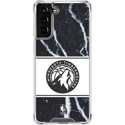 NBA Minnesota Timberwolves Marble Galaxy S21 FE Clear Case